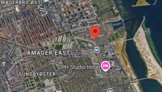 Location of the Øresundhed clinic located 150 meters from Øresund metro station